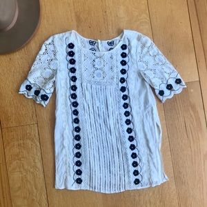 Embroidered Anthropologie tunic